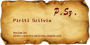Piriti Szilvia névjegykártya